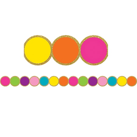 Teacher Created Resources Confetti Circles Die-Cut Border Trim, 35 Feet/Pack, PK6 TCR3571